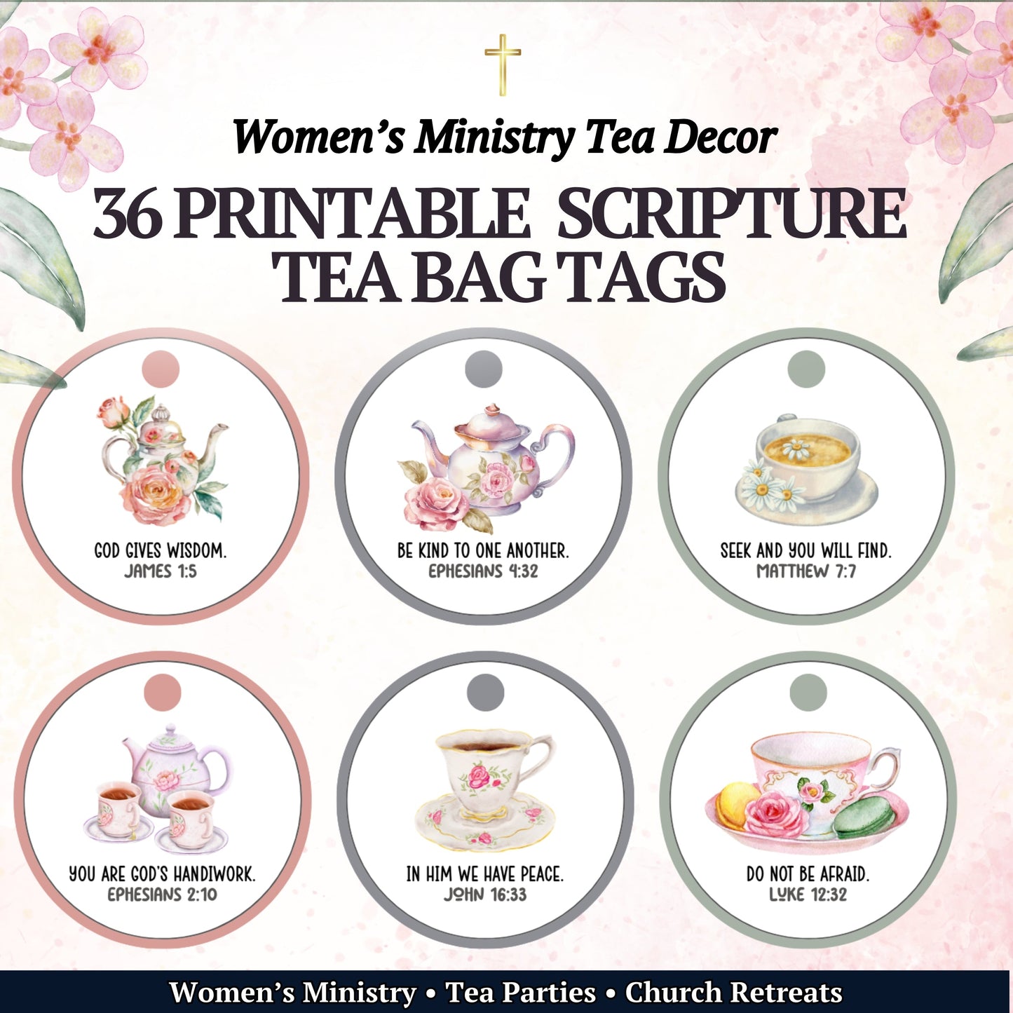 Scripture Tea Tags (36 Items)