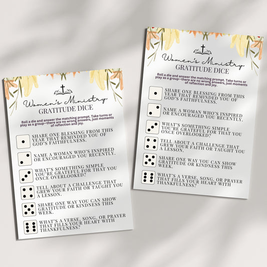 Women's Ministry Gratitude Dice