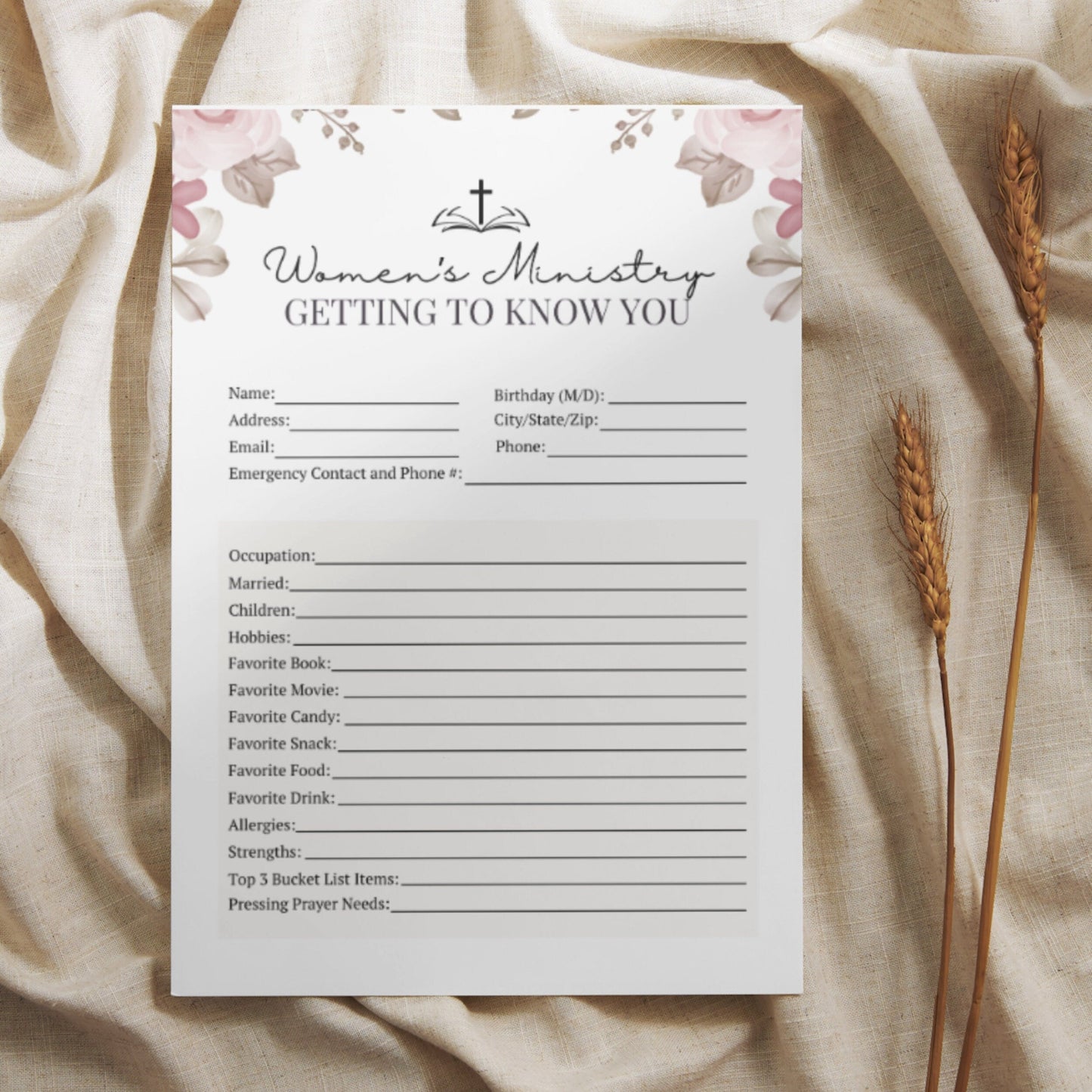 Women's Ministry Intake Form